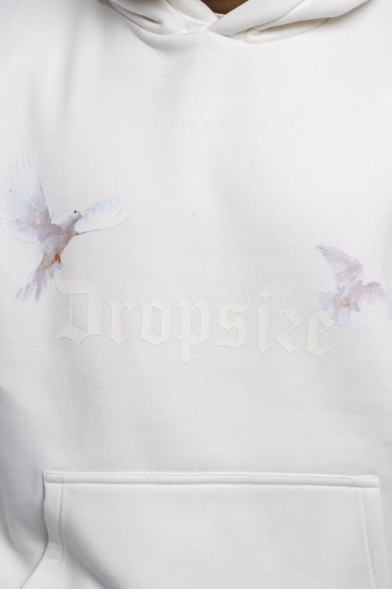 Hoodie<Dropsize Heavy Oversize White Doves Hoodie Cream White