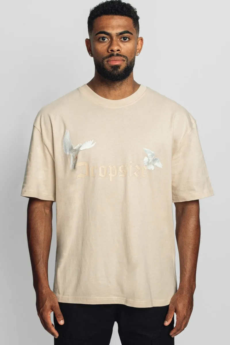 T-Shirt<Dropsize Heavy Oversize White Doves T-Shirt Coconut Milk