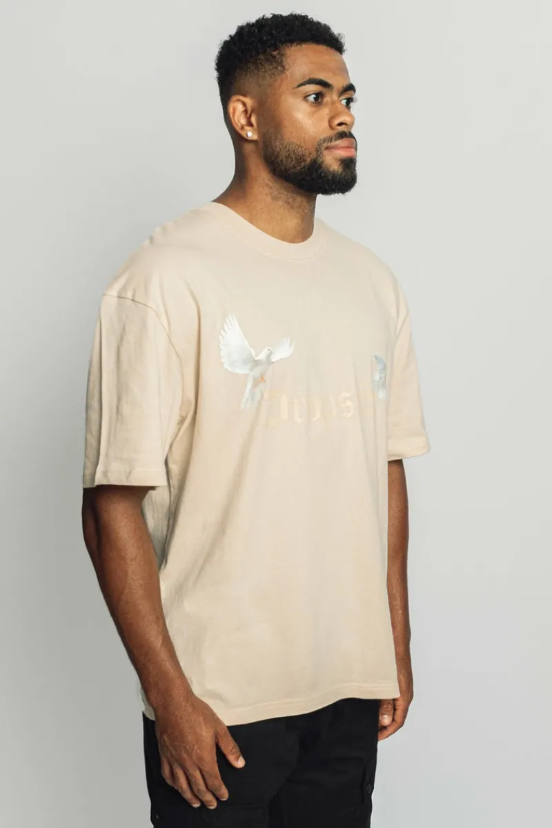 T-Shirt<Dropsize Heavy Oversize White Doves T-Shirt Coconut Milk