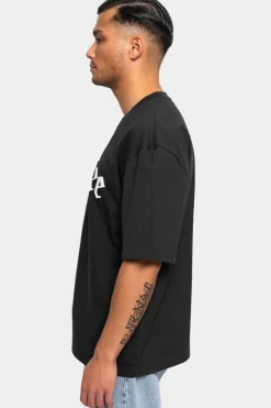T-Shirt<Dropsize Heavy Oversize White Logo Puffer Print T-Shirt Washed Black