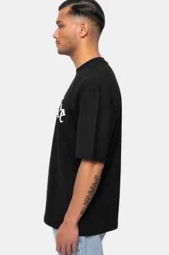 T-Shirt<Dropsize Heavy Oversize White Logo Puffer Print T-Shirt Black