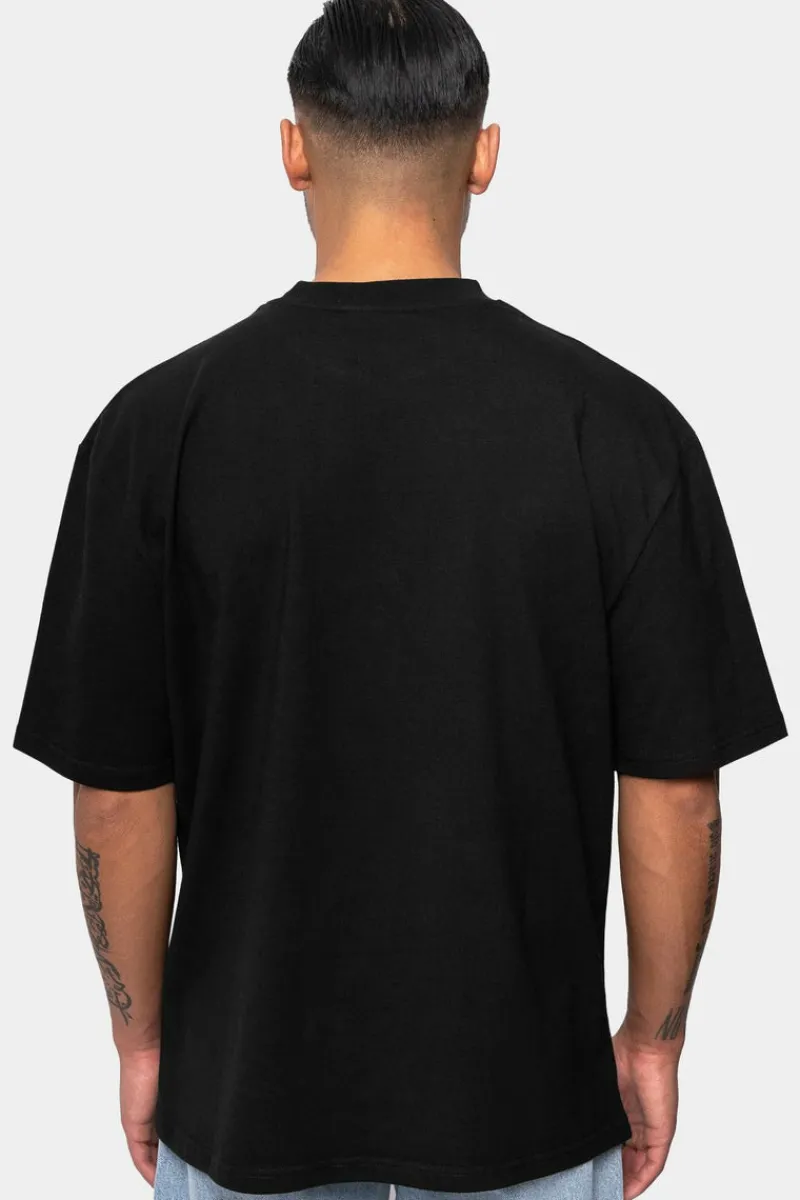 T-Shirt<Dropsize Heavy Oversize White Logo Puffer Print T-Shirt Black