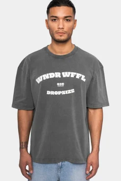 T-Shirt<Dropsize Heavy Oversize Wonder Waffel T-Shirt Washed Grey