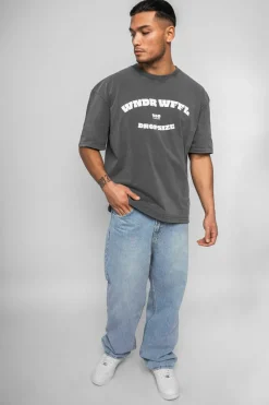 T-Shirt<Dropsize Heavy Oversize Wonder Waffel T-Shirt Washed Grey