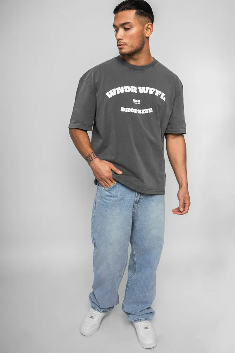 T-Shirt<Dropsize Heavy Oversize Wonder Waffel T-Shirt Washed Grey