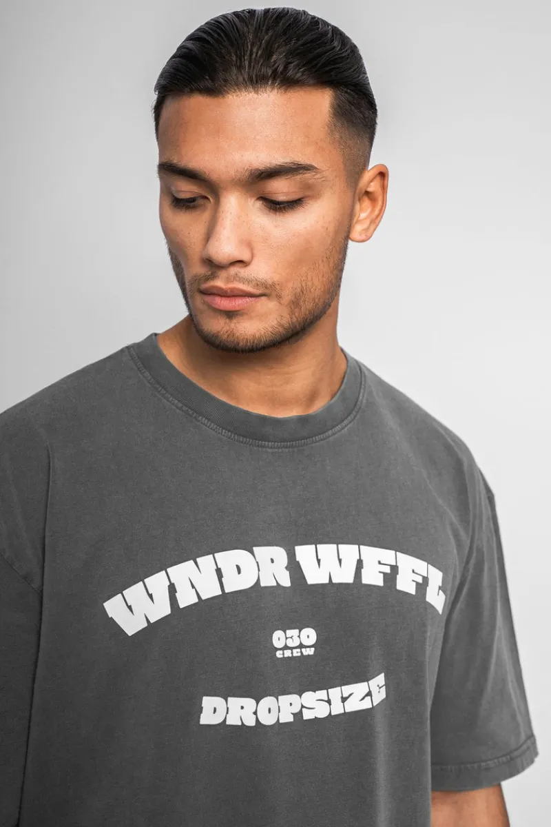 T-Shirt<Dropsize Heavy Oversize Wonder Waffel T-Shirt Washed Grey