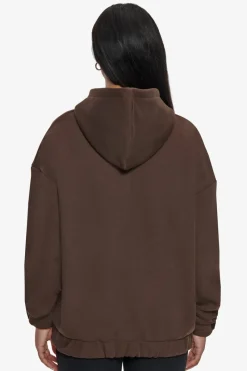 Frauen<Dropsize Heavy Oversize Zip Hoodie Chocolate / Pink