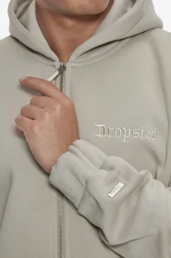 Zipper<Dropsize Heavy Oversize Zip Hoodie Pumice Stone