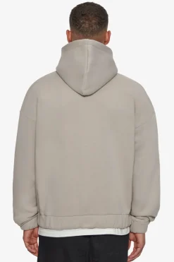Zipper<Dropsize Heavy Oversize Zip Hoodie Silver Grey
