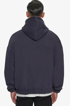 Zipper<Dropsize Heavy Oversize Zip Hoodie Washed Navy