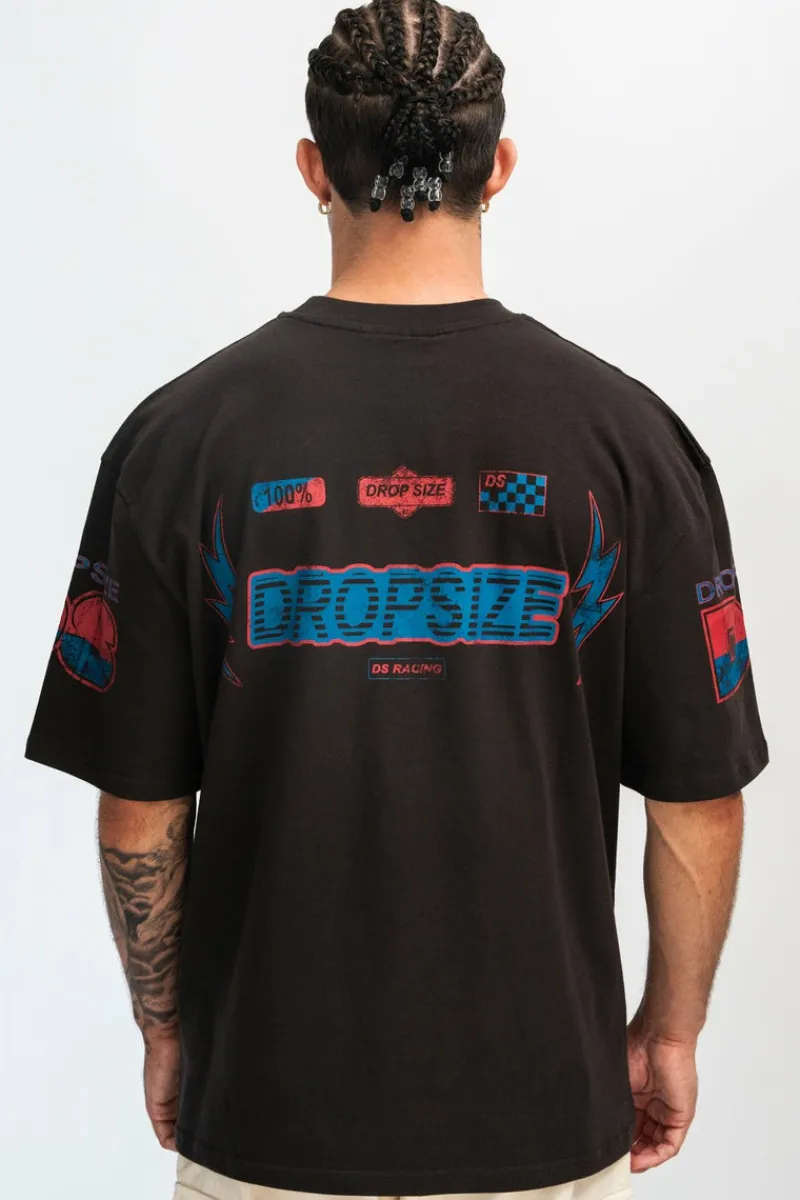 T-Shirt<Dropsize Heavy Racing T-Shirt Washed Black