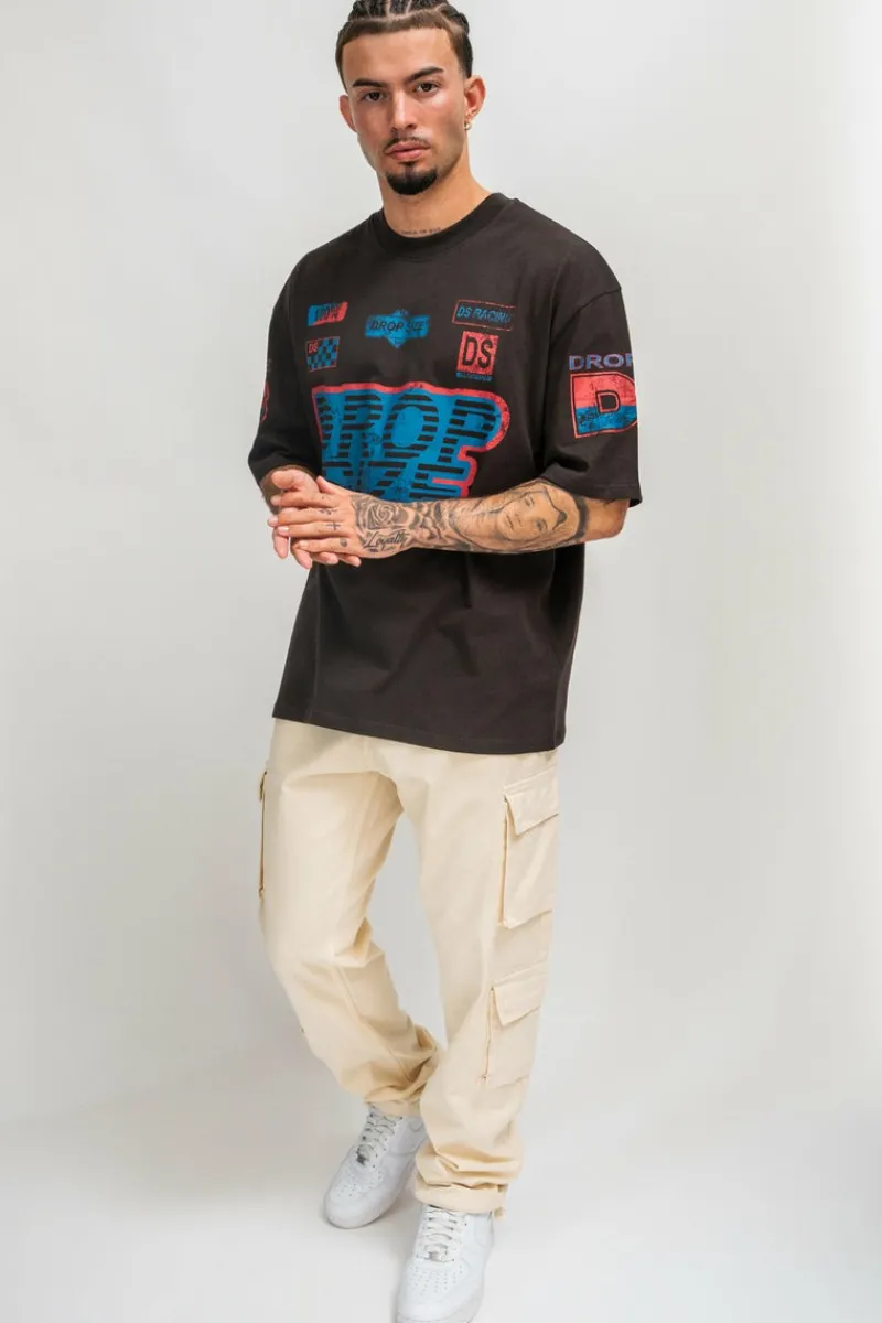 T-Shirt<Dropsize Heavy Racing T-Shirt Washed Black