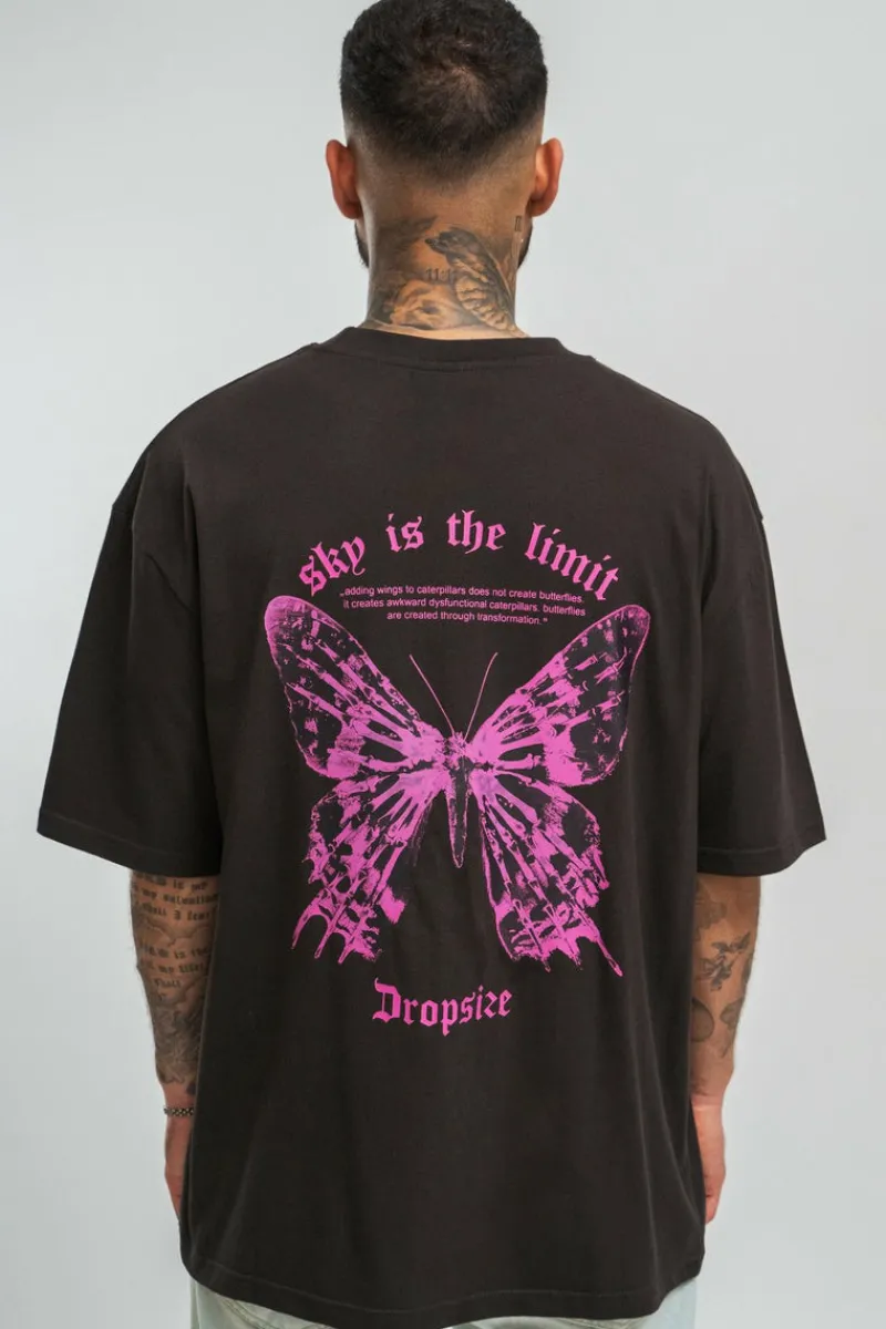 T-Shirt<Dropsize Heavy Sky Is The Limit T-Shirt Washed Black