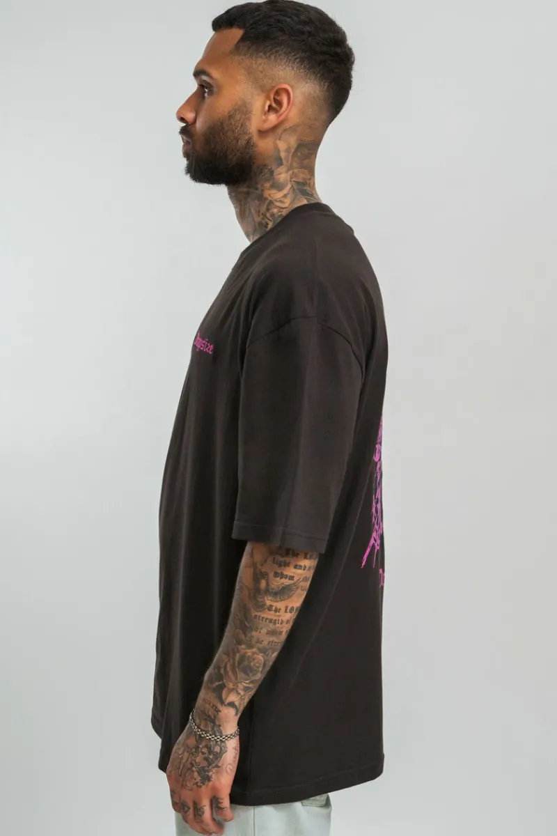 T-Shirt<Dropsize Heavy Sky Is The Limit T-Shirt Washed Black