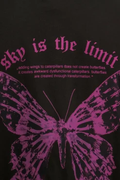T-Shirt<Dropsize Heavy Sky Is The Limit T-Shirt Washed Black