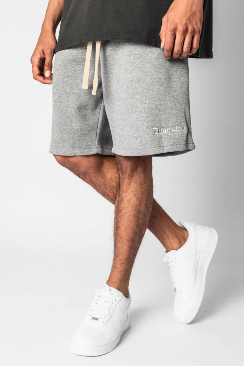 Shorts<Dropsize Heavy Sweat Embo Short Grey Melange