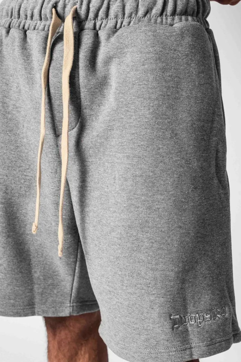 Shorts<Dropsize Heavy Sweat Embo Short Grey Melange