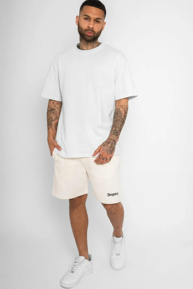 Shorts<Dropsize Heavy Sweat Embo Short V2 Cream White