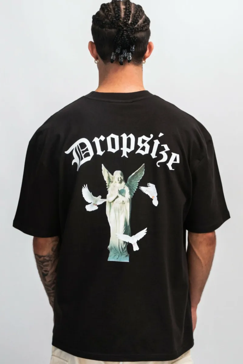 T-Shirt<Dropsize Heavy Wings Monument T-Shirt Washed Black