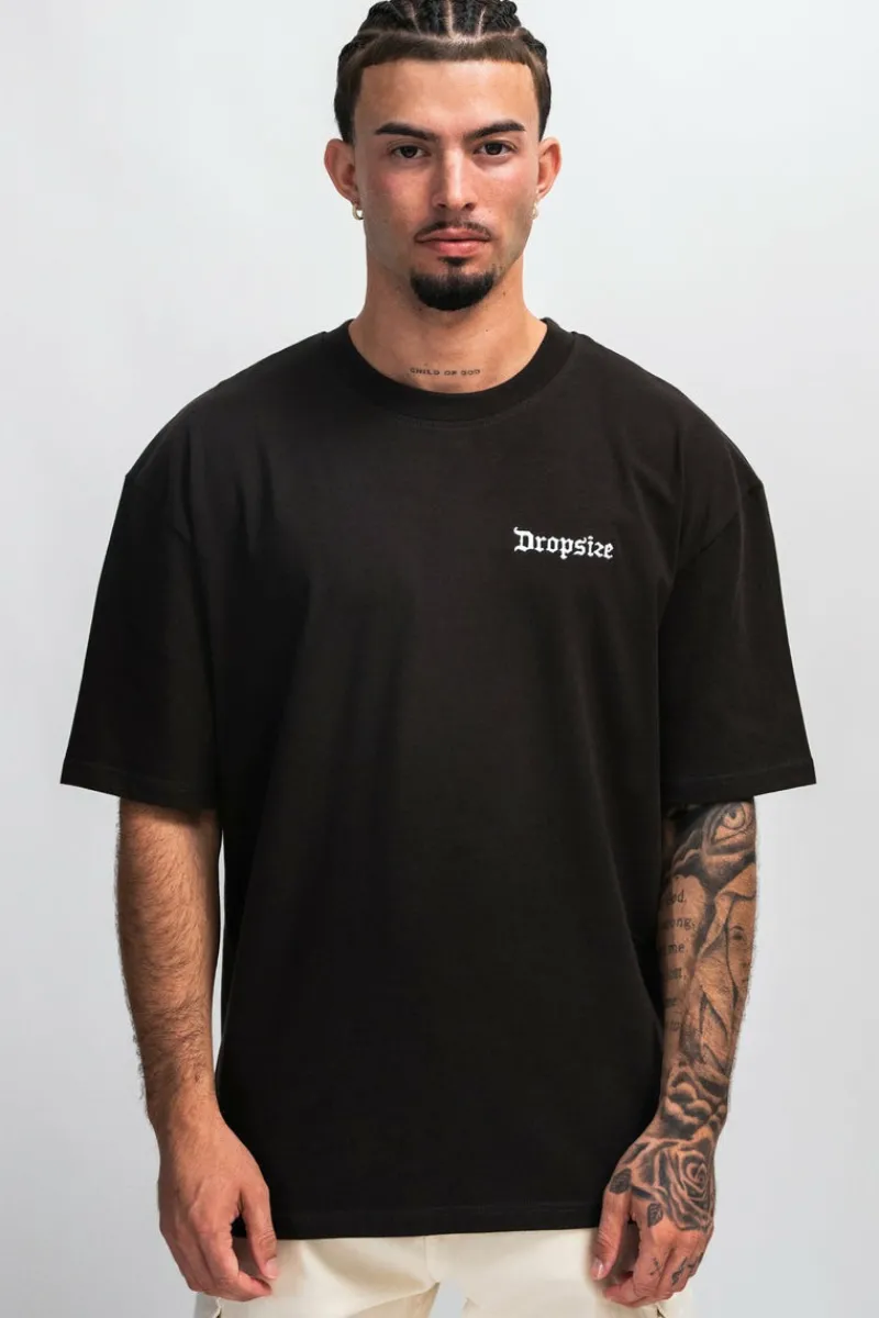 T-Shirt<Dropsize Heyvy Oversize Crew Dove T-Shirt Washed Black