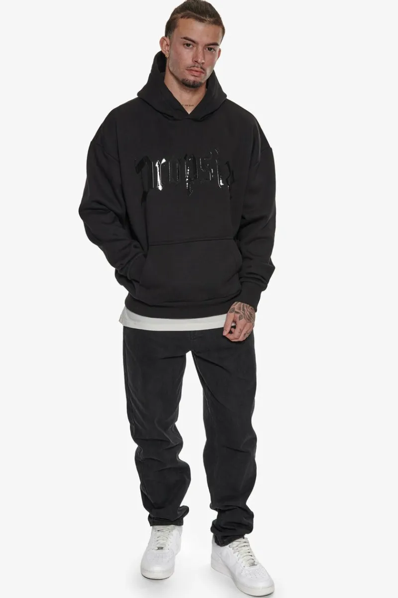 Hoodie<Dropsize Lack Print Logo Hoodie Black