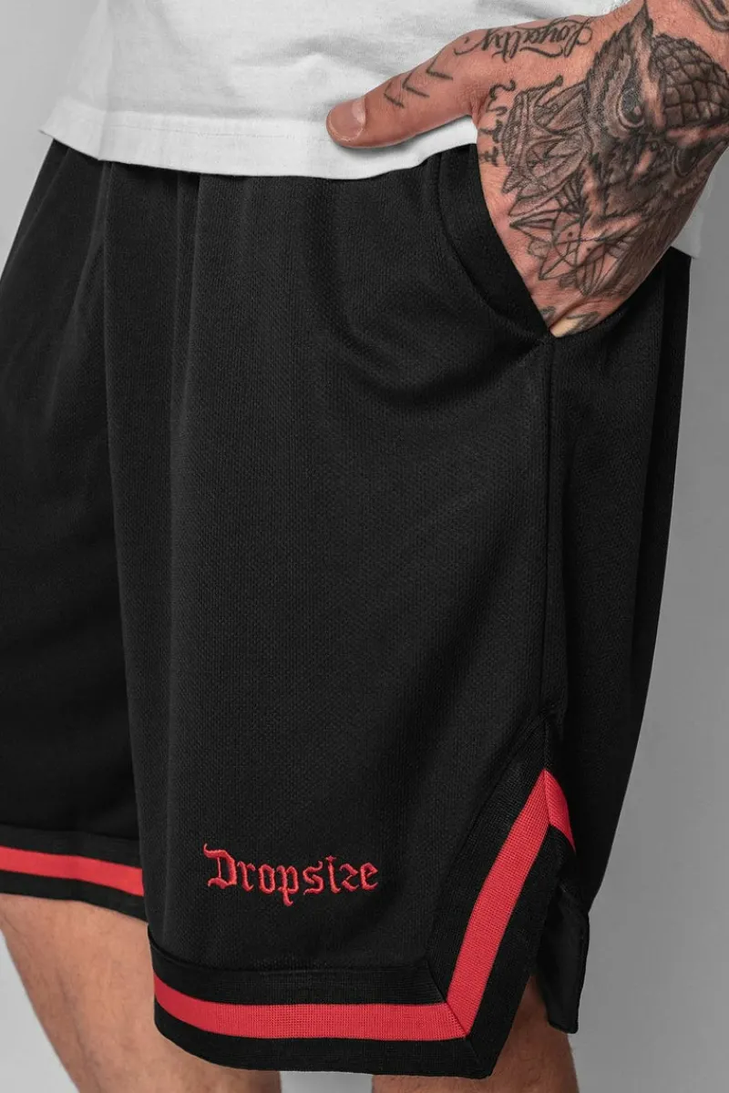 Shorts<Dropsize Logo Mesh Short Black/Red