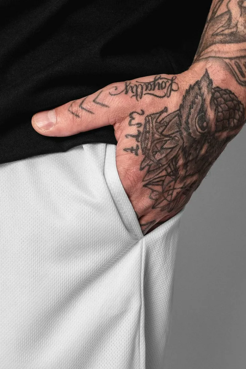 Shorts<Dropsize Logo Mesh Short White/Black
