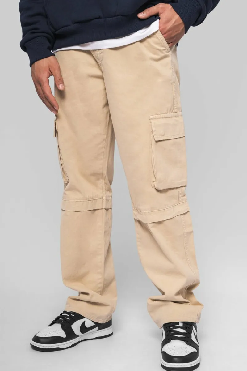 Cargos<Dropsize Loose Fit Cargo Jeans Cream White