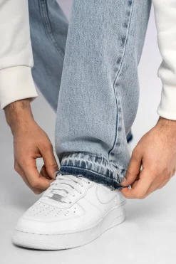 Jeans<Dropsize Loose Open Hem Jeans Light Blue