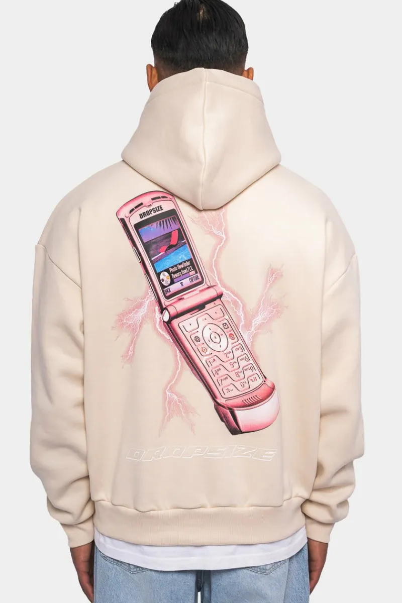 Hoodie<Dropsize Mobile Phone Design Hoodie Coconut Milk