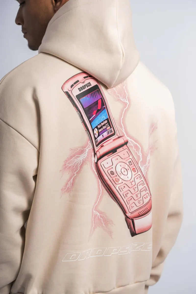 Hoodie<Dropsize Mobile Phone Design Hoodie Coconut Milk