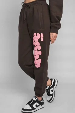 Frauen<Dropsize Puffer Print Jogger Pink Chocolate Brown