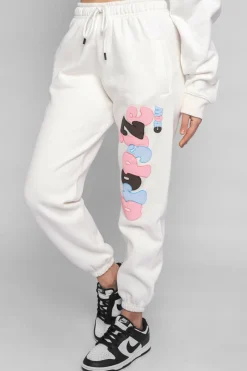 Frauen<Dropsize Puffer Print Mixed Colour Jogger Cream White
