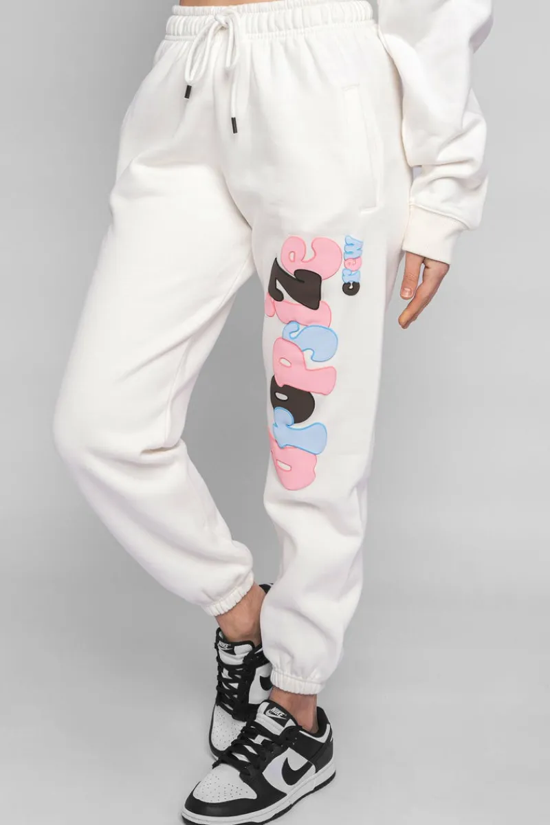 Frauen<Dropsize Puffer Print Mixed Colour Jogger Cream White