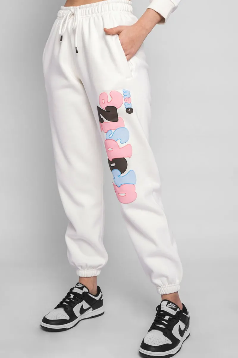 Frauen<Dropsize Puffer Print Mixed Colour Jogger Cream White