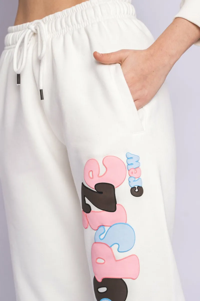Frauen<Dropsize Puffer Print Mixed Colour Jogger Cream White