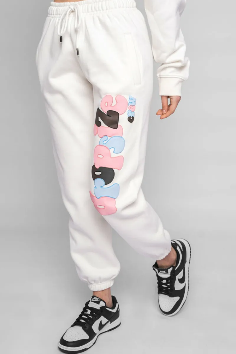 Frauen<Dropsize Puffer Print Mixed Colour Jogger Cream White