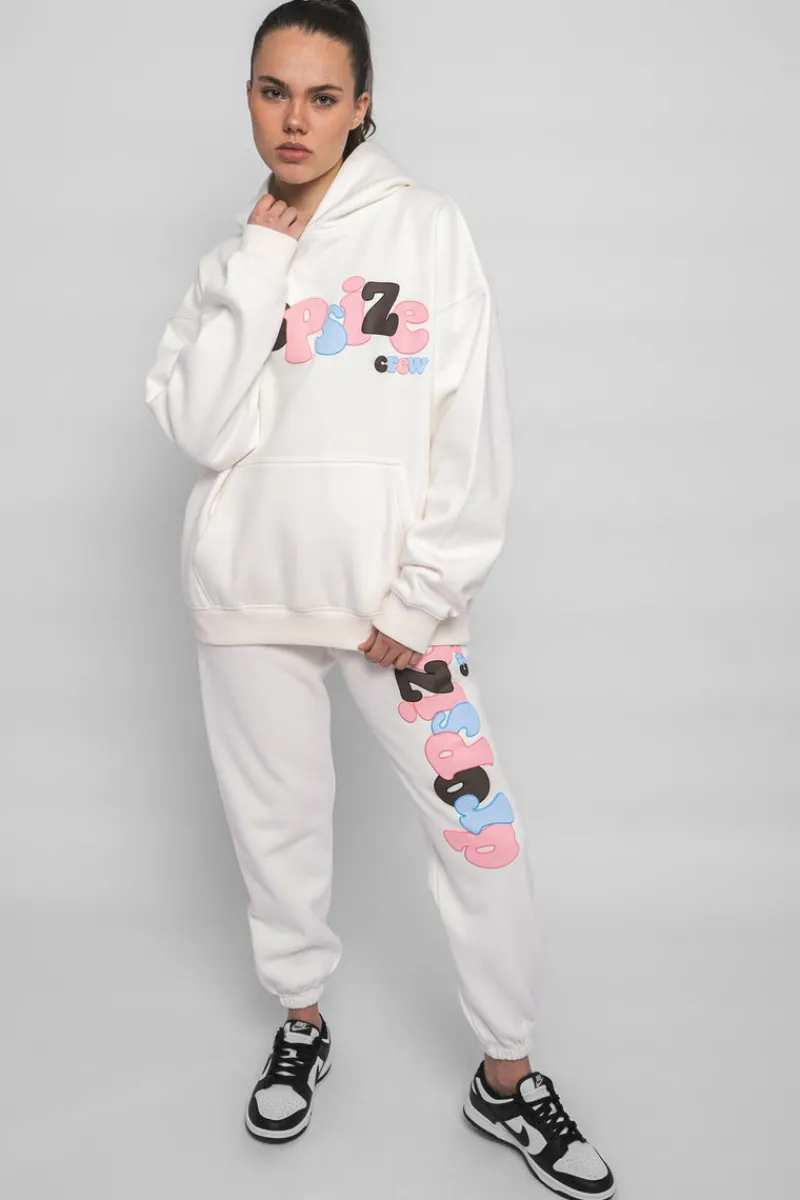 Frauen<Dropsize Puffer Print Mixed Colour Jogger Cream White