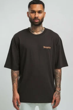 T-Shirt<Dropsize Records'' T-Shirt Washed Black