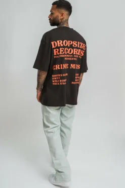 T-Shirt<Dropsize Records'' T-Shirt Washed Black