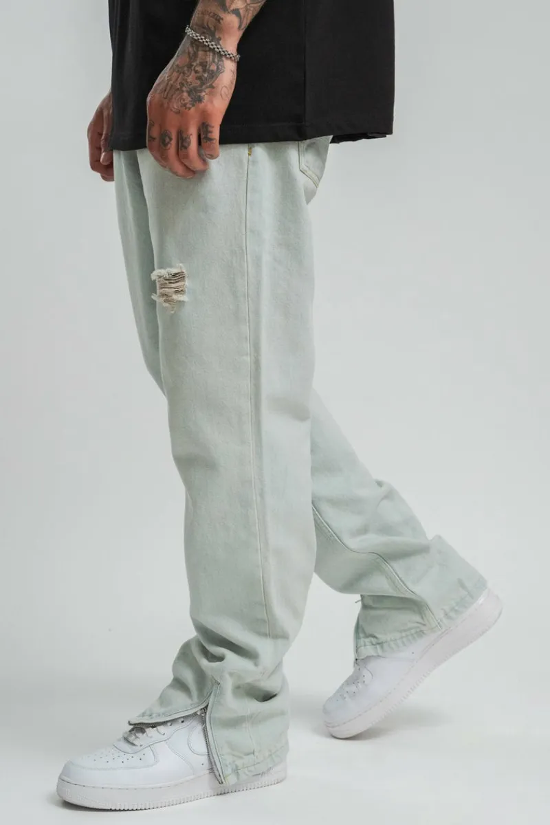 Jeans<Dropsize Ripped Loose Fit Zip Jeans