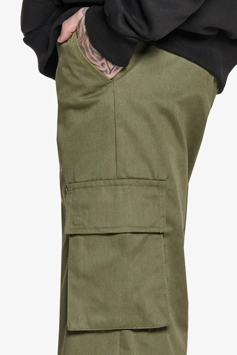 Cargos<Dropsize Single Cargo Pocket Workwear Pants Olive
