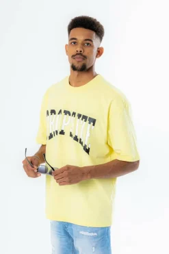 T-Shirt<Dropsize Split Design Heavy T-Shirt Yellow