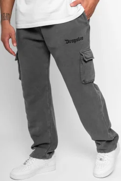 Jogging<Dropsize Straight Leg Cargo Sweat Pants Washed Grey