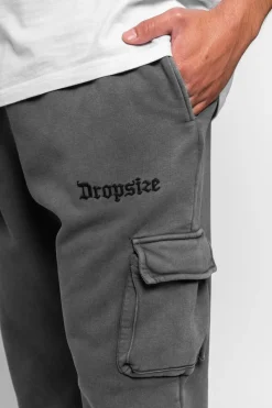 Jogging<Dropsize Straight Leg Cargo Sweat Pants Washed Grey