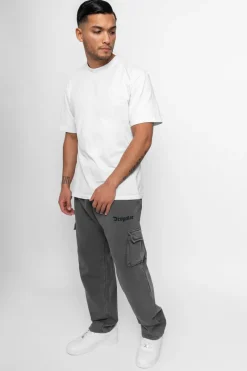 Jogging<Dropsize Straight Leg Cargo Sweat Pants Washed Grey