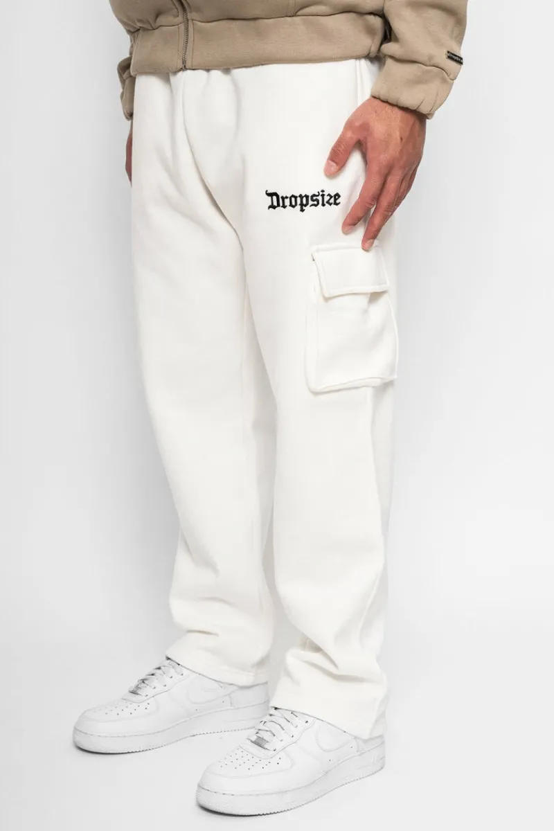 Cargos<Dropsize Straight Leg Cargo Sweat Pants Cream