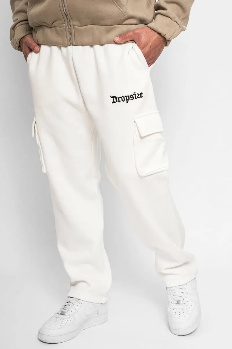 Cargos<Dropsize Straight Leg Cargo Sweat Pants Cream