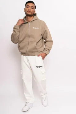 Cargos<Dropsize Straight Leg Cargo Sweat Pants Cream