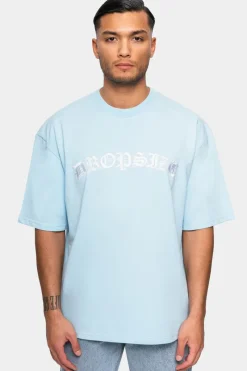 T-Shirt<Dropsize Super Heavy Front Embo T-Shirt Baby Blue